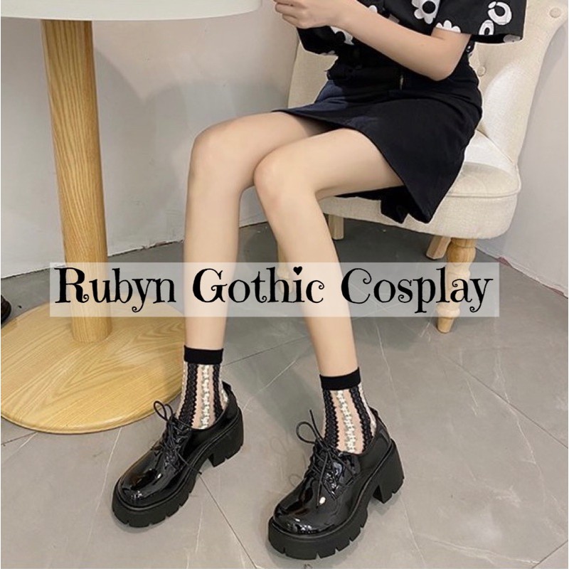 [Sẵn]  Giày Oxford Gothic đế cao 5,5cm ( NHÁM VÀ BÓNG ) Size 35-39