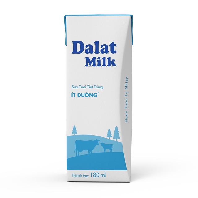 Sữa Tươi Tiệt Trùng Dalatmilk Không Đường 48 Hộp 180m
