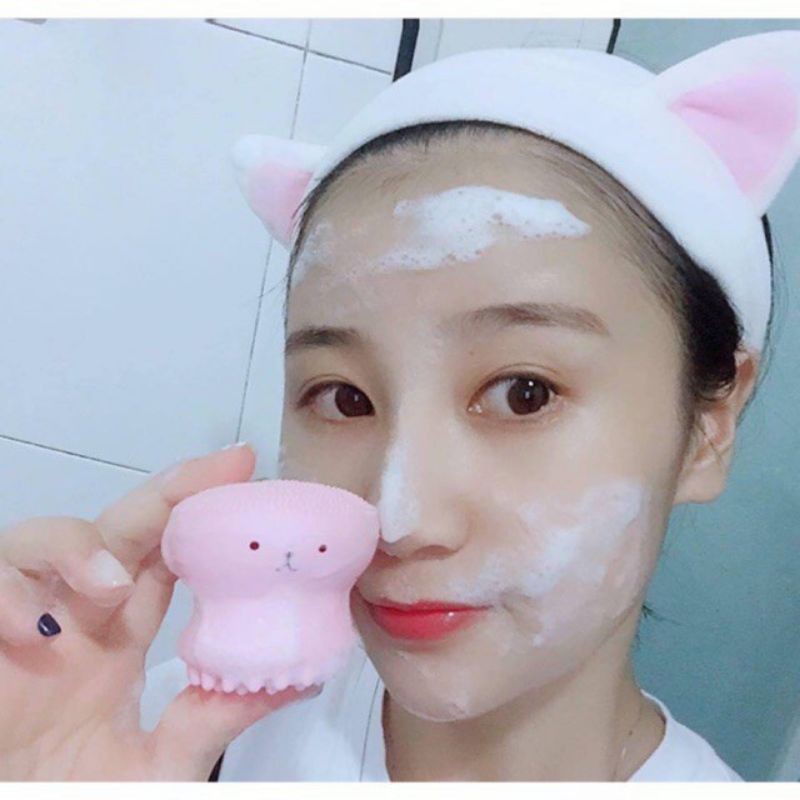 Cọ rửa mặt hình bạch tuột xinh xắn màu ngẫu nhiên