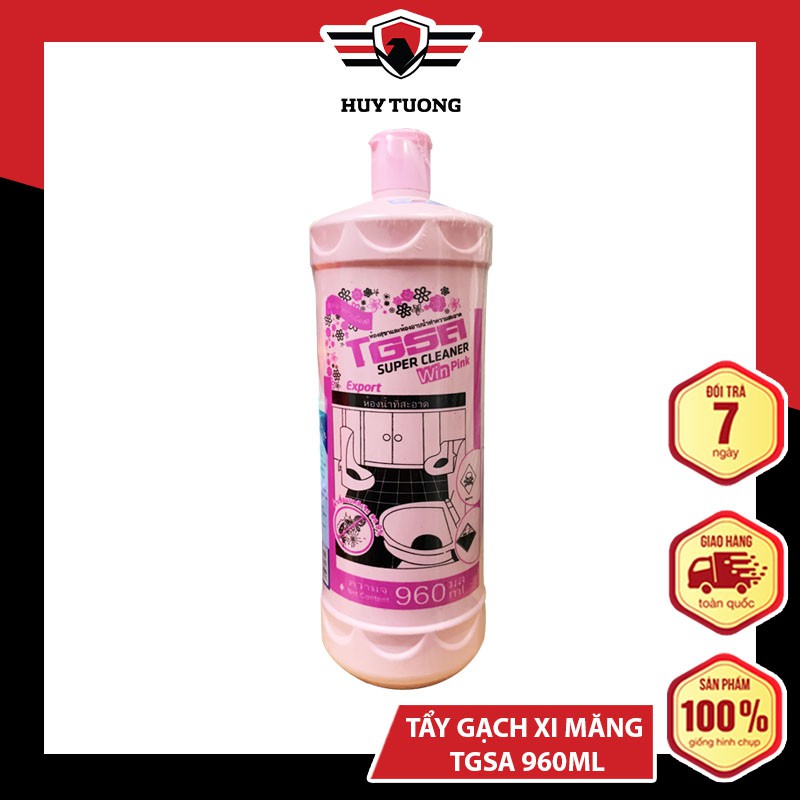 Nước tẩy gạch xi măng nhà tắm toilet đa năng TGSA Super Cleaner Pink 960ml cao cấp - Huy Tưởng