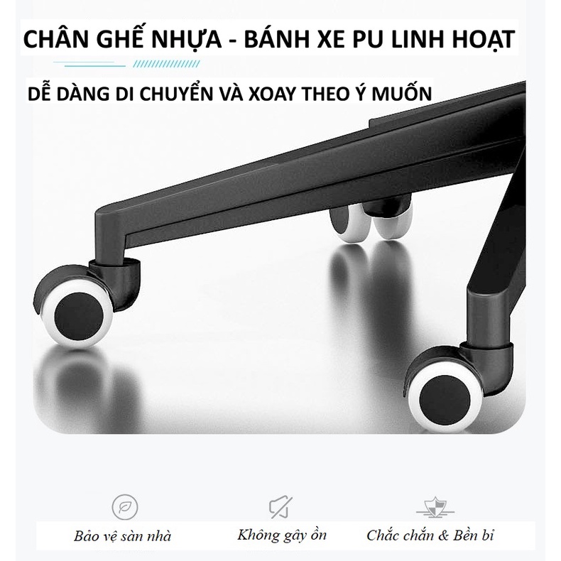 Ghế Gaming,Ghế Xoay Văn Phòng Lưng Lưới Thoáng Mát,Thiết Kế Hiện Đại Chân Nhựa Cao Cấp,,Có Thể Ngả Lưng Tới 150 Độ