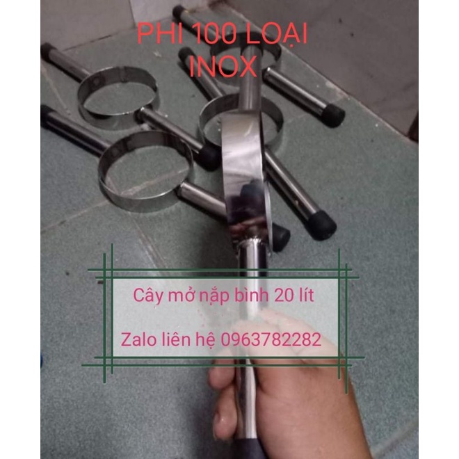 1 cây mở nắp phi 100 inox dùng cho bình 20l