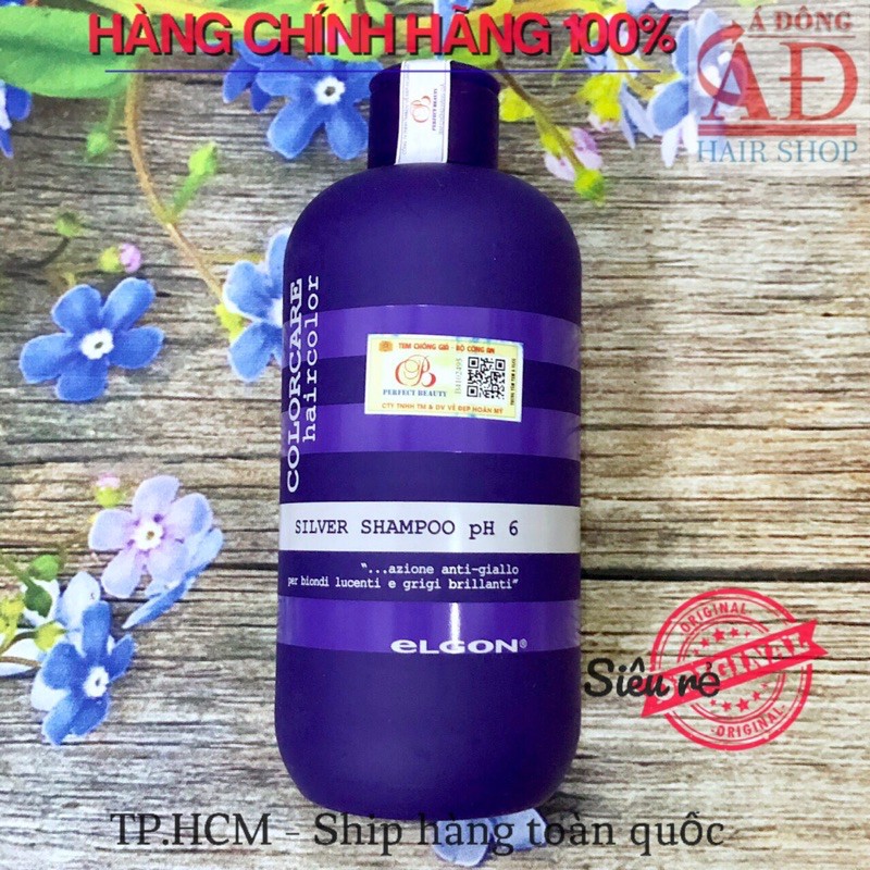 [Chính hãng] [Giá sỉ] Dầu gội khử vàng Elgon Silver shampoo cho tóc bạch kim Ý