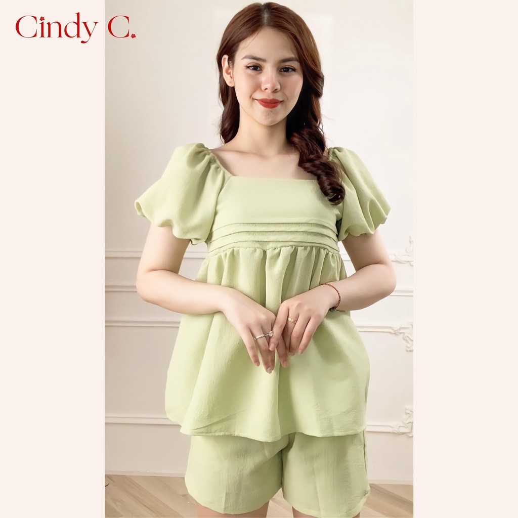 [03] Set cộc tay Jumpsuit Paulima CINDY C chất liệu Organza thiết kế điệu đà nữ tính 22532