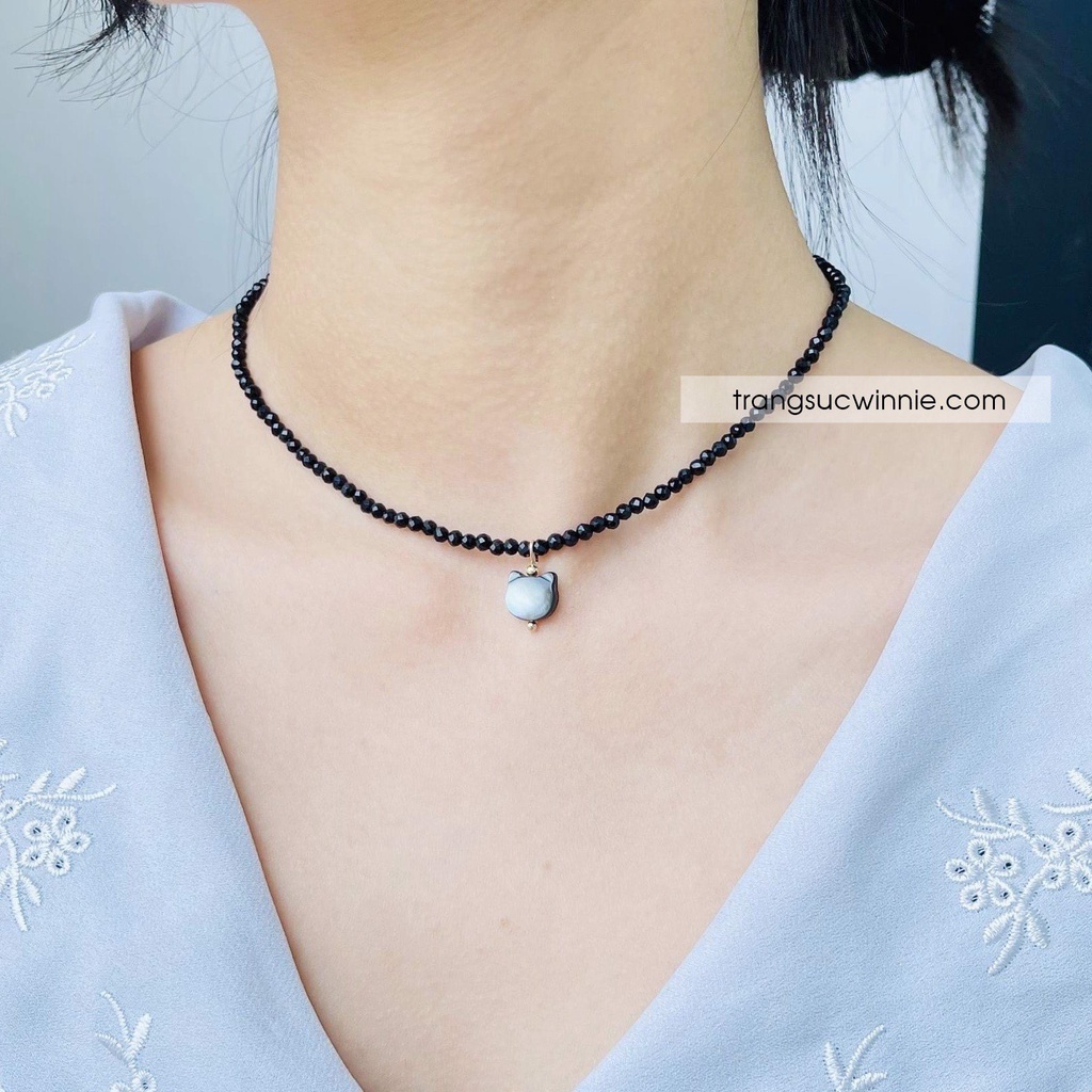 Dây chuyền nữ titan Mèo đen