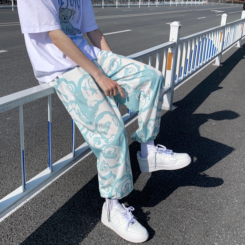 Quần ống rộng in họa tiết phong cách hip hop đường phố cá tính cho nam