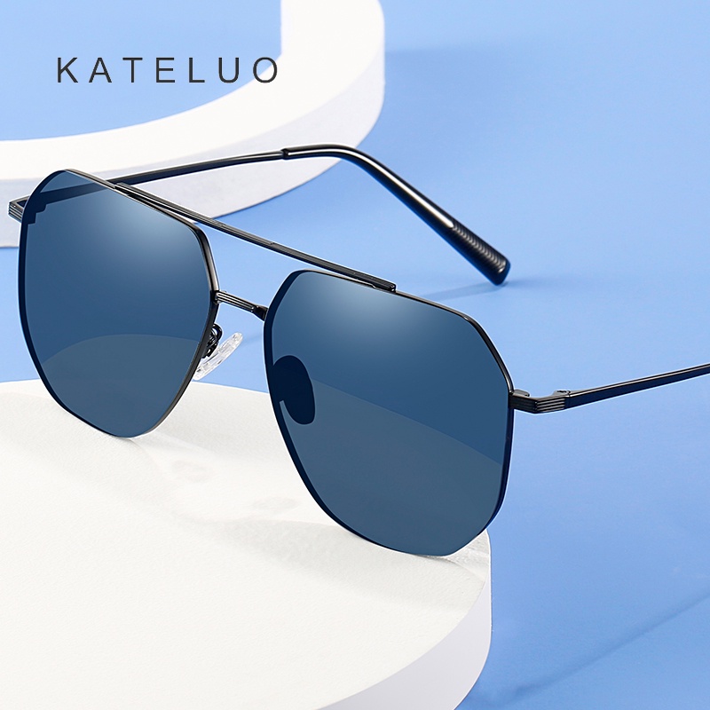 Kính mát phân cực KATELUO CP8802 gọng nylon phong cách cổ điển cho nam