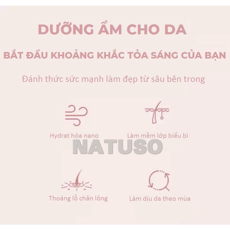 Máy phun sương tạo độ ẩm xông tinh dầu xịt khoáng mini cầm tay để bàn nhỏ gọn có đèn nhiều màu – Natuso B12