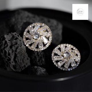 Hoa tai đá baguette cao cấp lấp lánh thời trang phong cách Hàn Quốc 2021 @Jenaccessories.vn