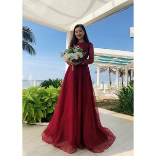 Váy Lụa Hoa Tuyết Trắng/Đỏ SPKT