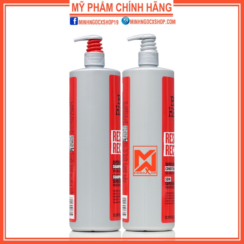 TIGI DẦU GỘI XẢ TIGI ĐỎ - DẦU GỘI XẢ TÁI SINH SIÊU PHỤC HỒI TIGI RESURRECTION SUPER REPAIR 970ML CHÍNH HÃNG