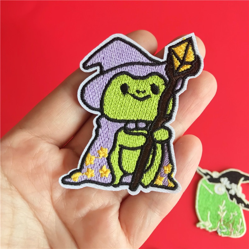 1 Sticker Ủi Thêu Hình Chú Ếch Vui Nhộn