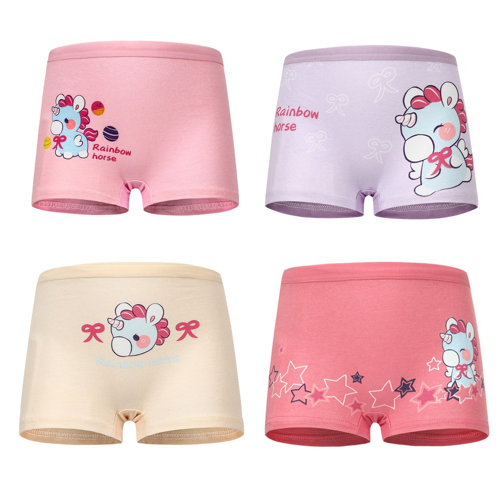 SMY Set 4 Quần Lót Cotton Hình Hello Kitty Cho Bé Gái