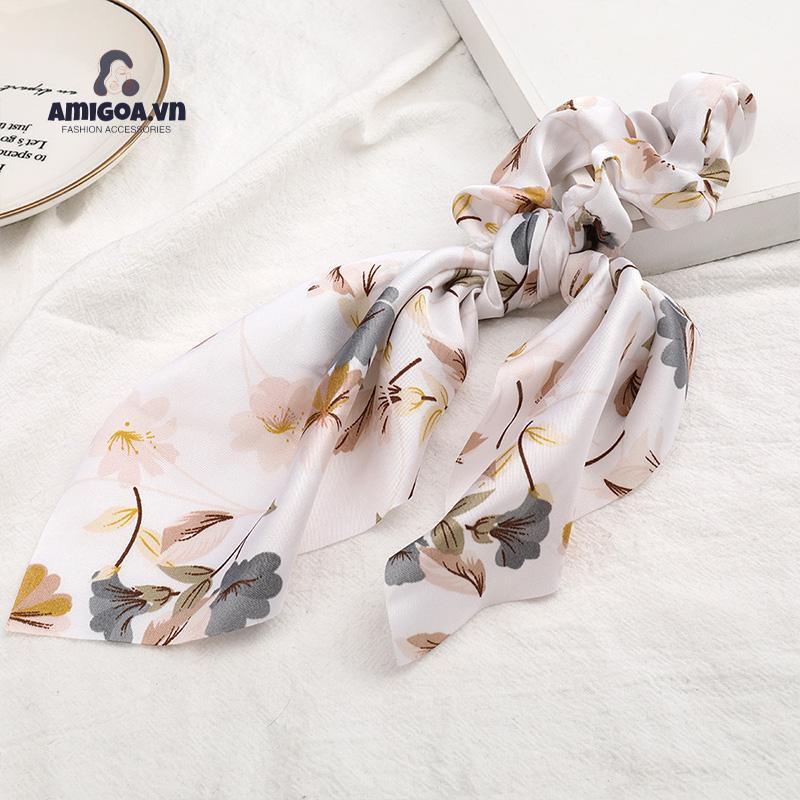 Dây Thun Cột Tóc Cao Su Đính Hoa Vải Dành Cho Nữ