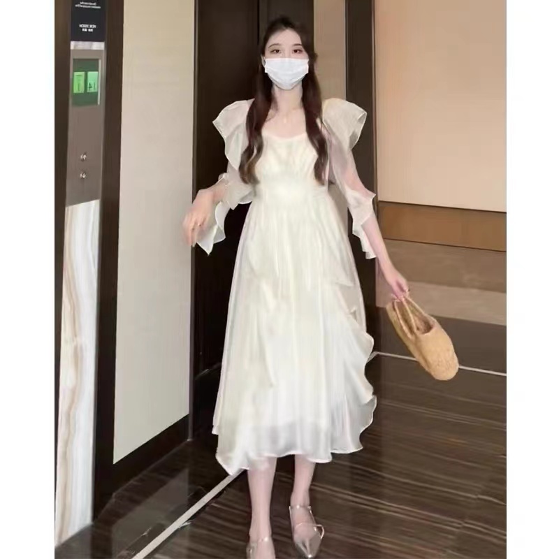 ♧❃̅ Đầm Phối Bèo Thời Trang Pháp Thanh Lịch Xinh Xắn