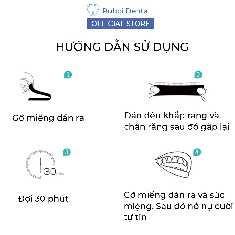 Miếng dán trắng răng than tre hoạt tính SMILEKIT hương bạc hà