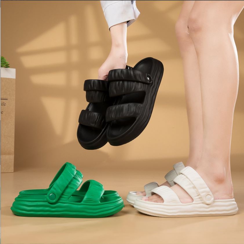 [HCM] Dép Sandal Nữ Quai Bèo Siêu Nhẹ 2 Màu Đen Trắng