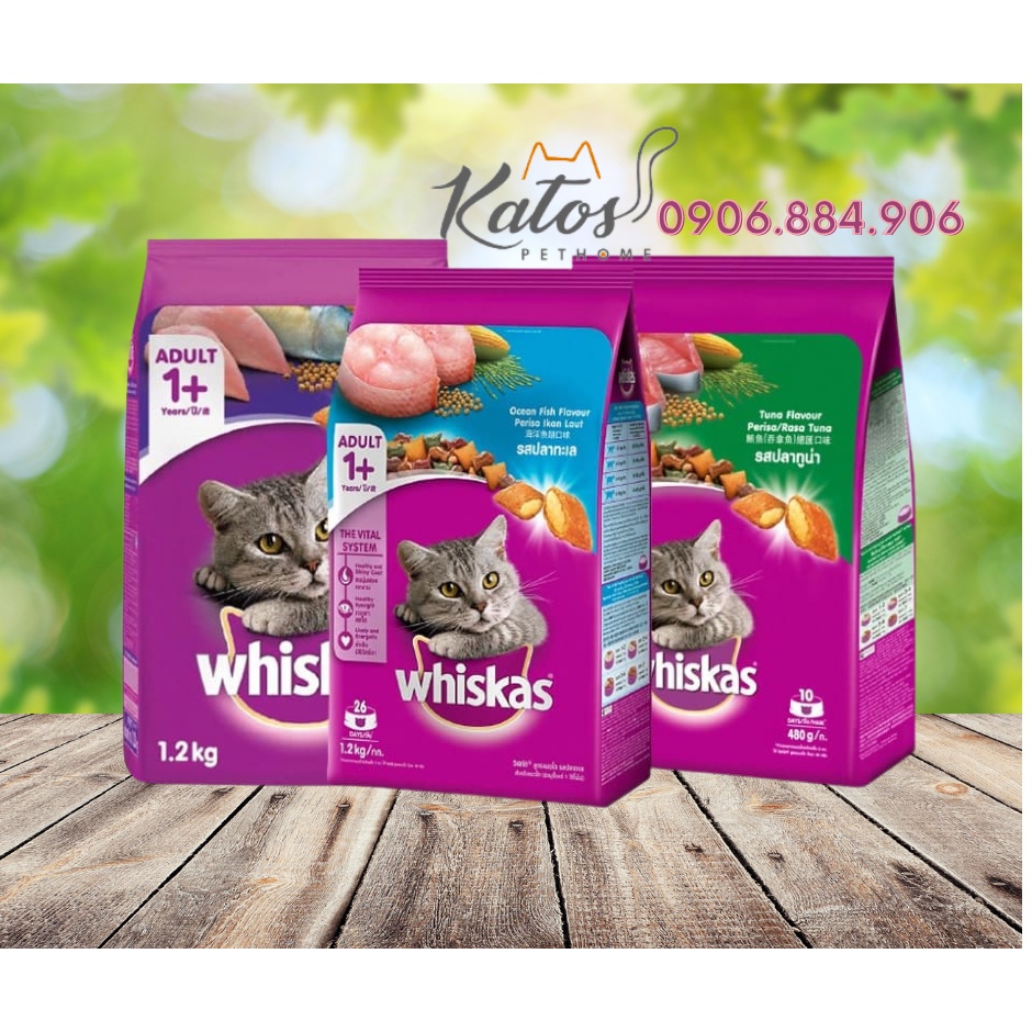 Hạt khô mèo Whiskas túi 1.2kg