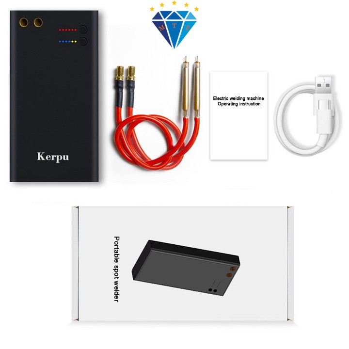 Máy Hàn Cell Pin Mini Kerpu 6700mAh Xả 650A Vỏ Nhôm (tặng kèm cáp sạc Type-C, kẽm hàn, dũa)