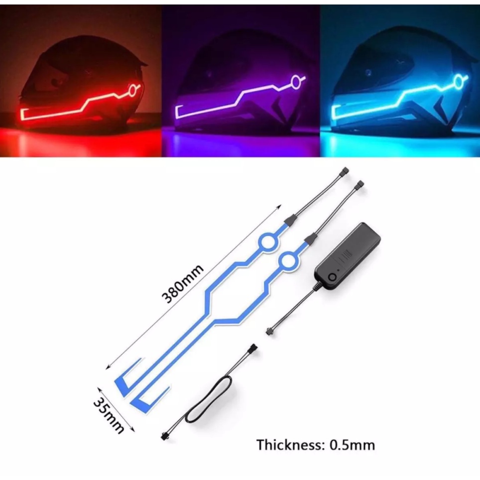 Bộ 4 Đèn LED Cảnh Báo Ánh Sáng Lạnh Chống Thấm Nước Gắn Mũ Bảo Hiểm Cho Xe Đạp / Xe Máy