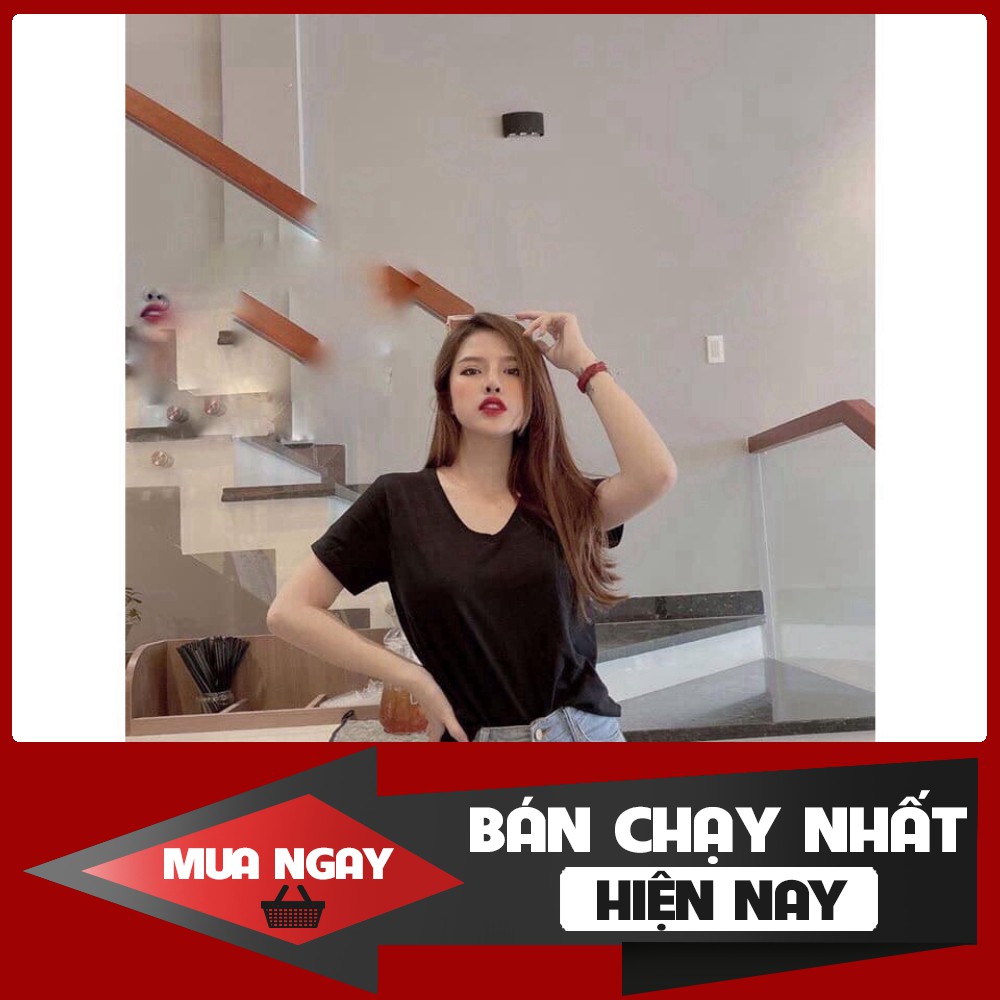 [Hàng Loại 1] [XẢ KHO_FREESHIP] Bán sỉ áo thun GAP đủ 7 màu cổ tim nữ 2020 - áo phông nữ cổ tim hàng VNXK