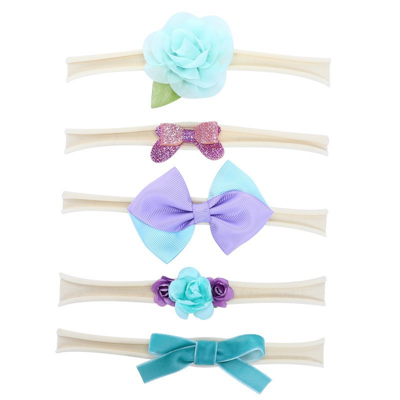 Set 5 băng đô co giãn nhiều kiểu đáng yêu cho bé gái