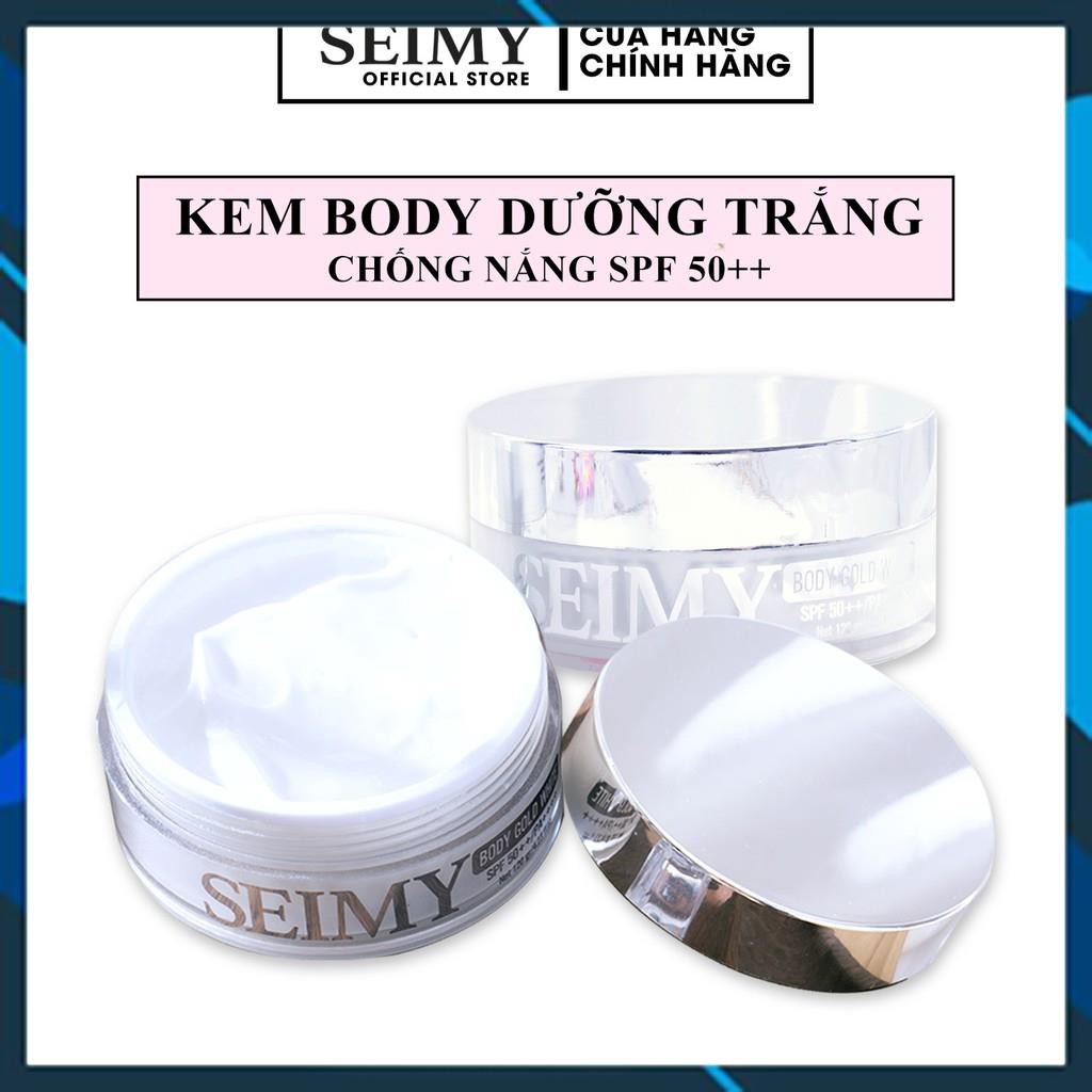 Kem Body Dưỡng trắng chống nắng Seimy - Body Gold White SPF 50+ bật tông dưỡng da, dưỡng ẩm da và bảo vệ body an toàn