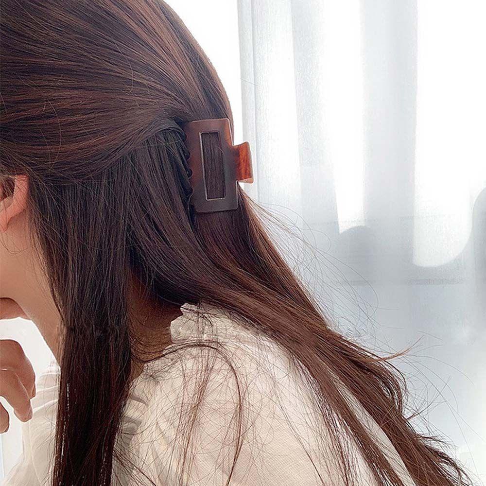 NICKOLAS Kẹp Tóc Càng Cua Nhựa Acrylic Màu Trơn Đơn Giản Cho Nữ