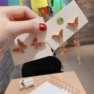 Khuyên Tai Hình Bướm Mạ Bạc Thời Trang Hàn Quốc