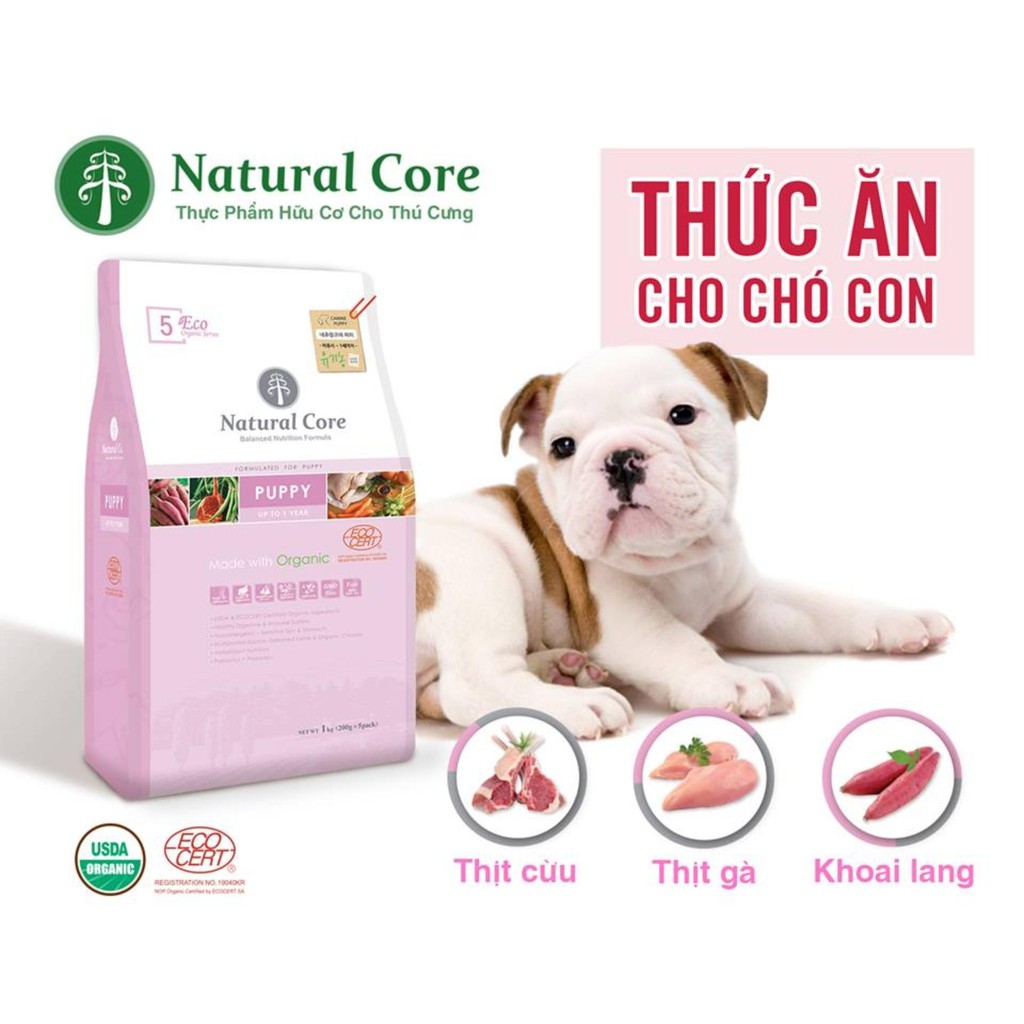 thức ăn Natural Core dành cho chó con vị thịt cừu