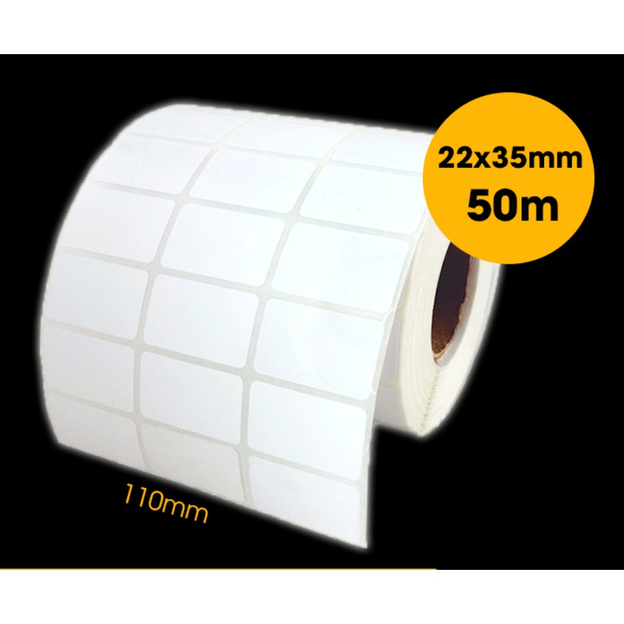 Giấy In Mã Vạch 3 Tem (35x22mm) (Cuộn 50 Mét)