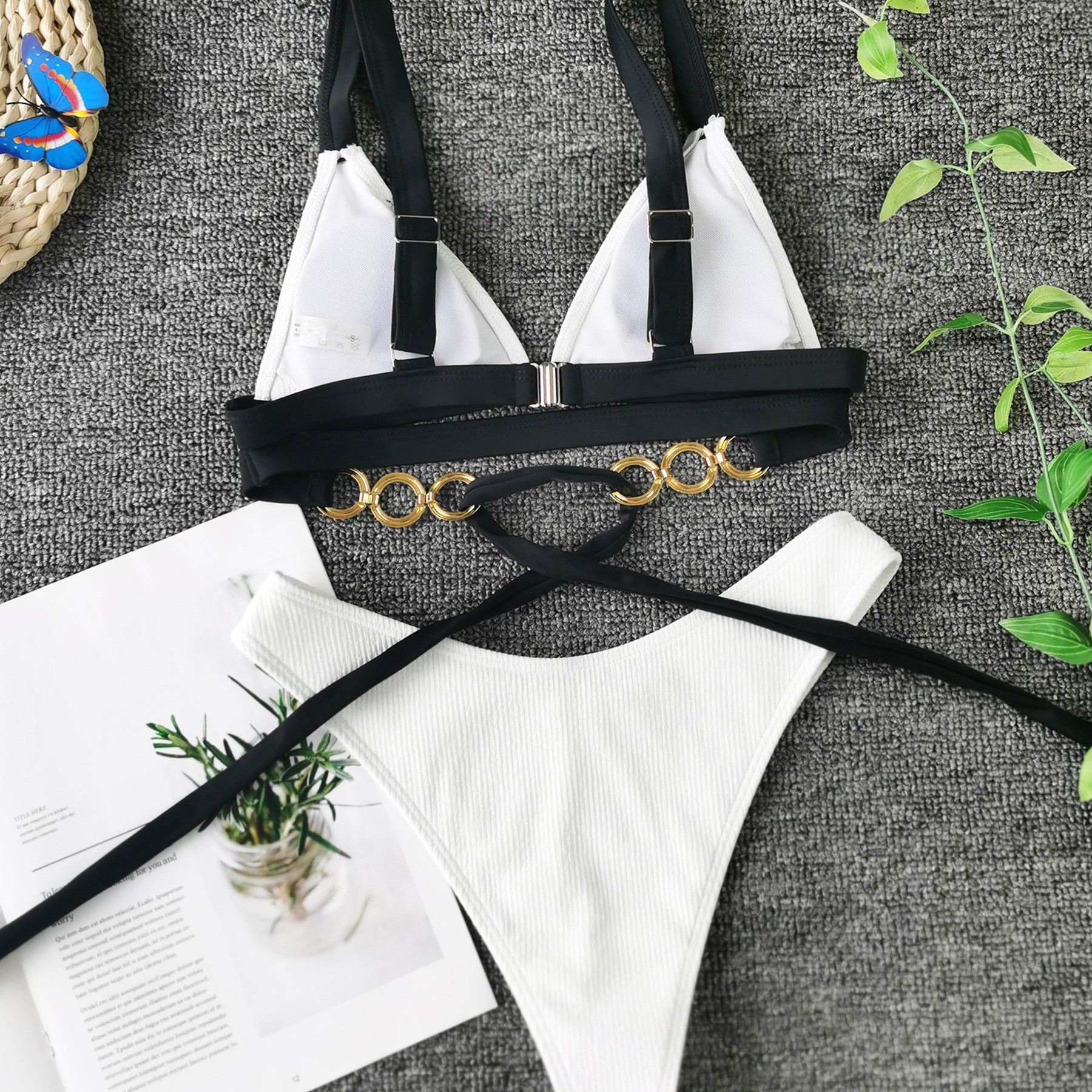 Bikini Dây Chéo Màu Trắng Chất Liệu Polyester | BigBuy360 - bigbuy360.vn