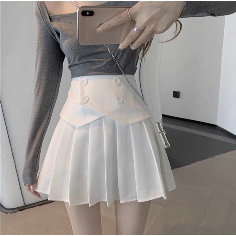 Chân váy xếp ly bản to cạp 4 cúc, Chân váy tennis NGOCMAI89