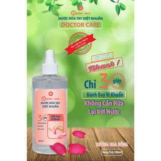 #nuocruatay Nước rửa tay khô Diệt Khuẩn Doctor Care - Hương hoa hồng