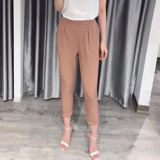 Quần baggy chun kẻ sọc