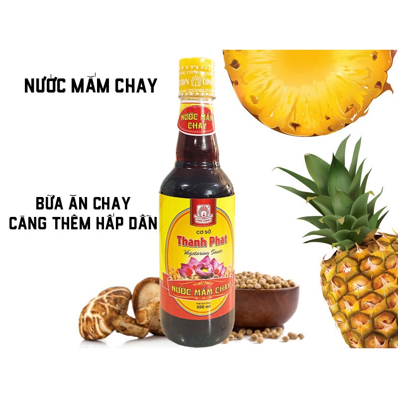Chai 500ml Nước mắm ăn Chay Thành Phát - chế biến từ Rau Củ Quả