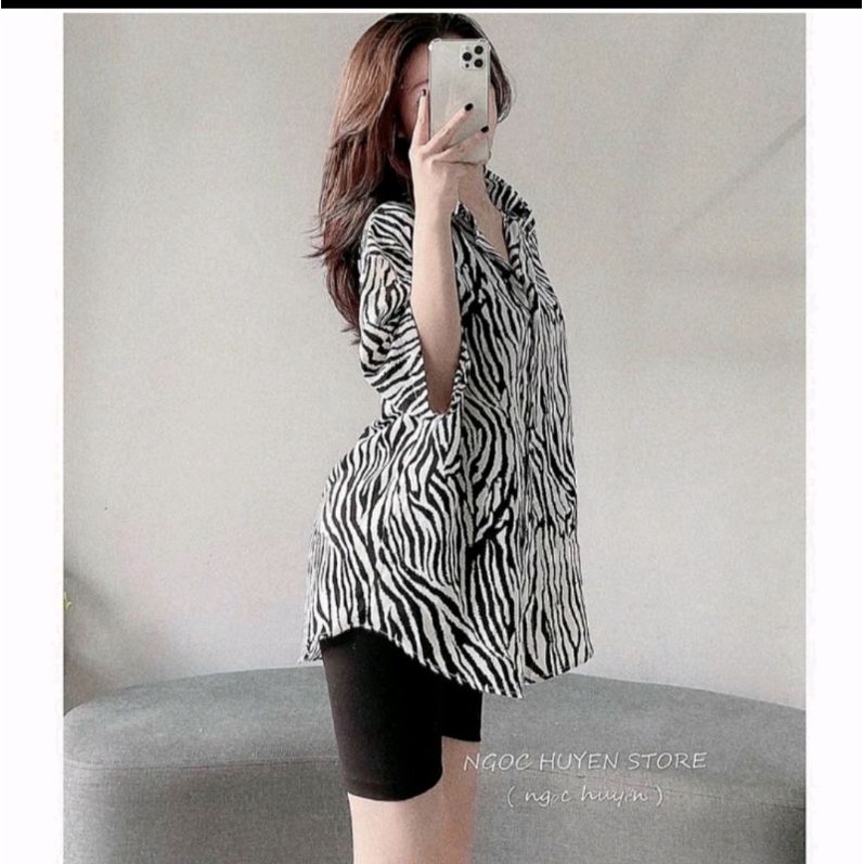 Set áo somi beo kèm quần ngố ( hình thật ở cuối ) alohashop91