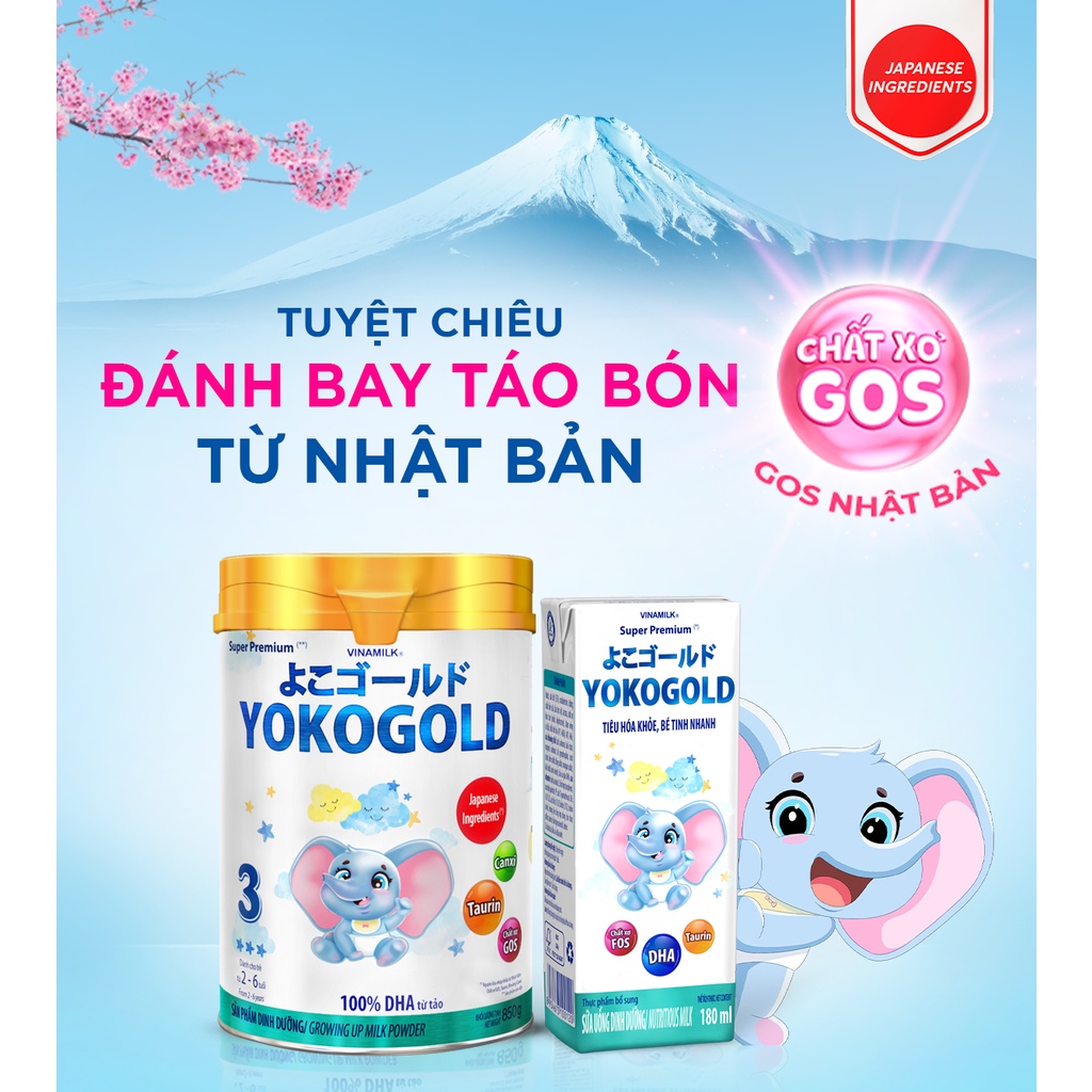 Sữa bột Vinamilk YOKO GOLD 3 850g (cho trẻ từ 2 - 6 tuổi)- Dưỡng chất tốt từ Nhật Bản