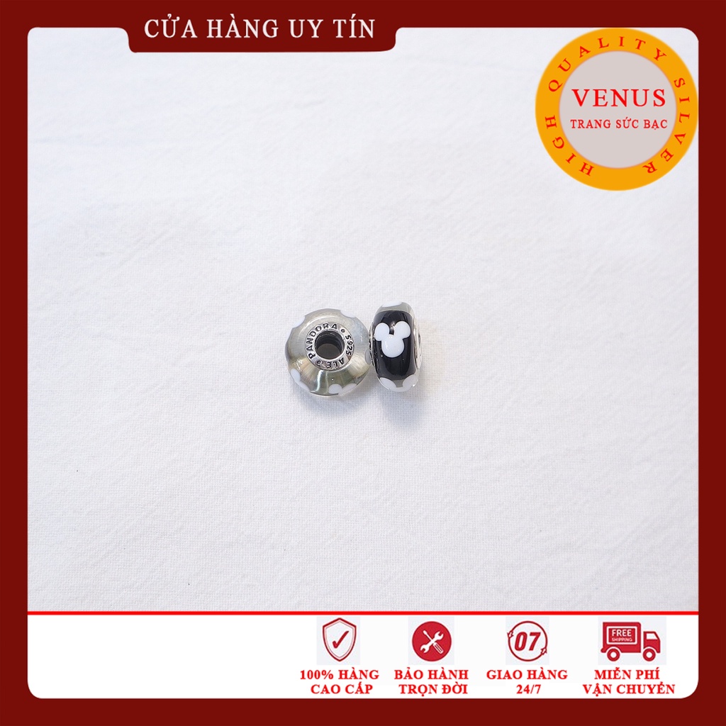 [Charm bạc 925 cao cấp] Charm glass thủy tinh 4 màu- Mã sản phẩm VENUSTTG