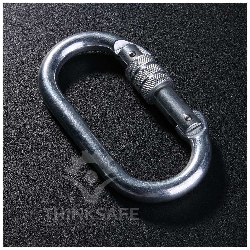 Móc khóa chữ D, móc an toàn, cứu hộ, leo núi, dùng trong xây dựng, du lịch - THINKSAFE