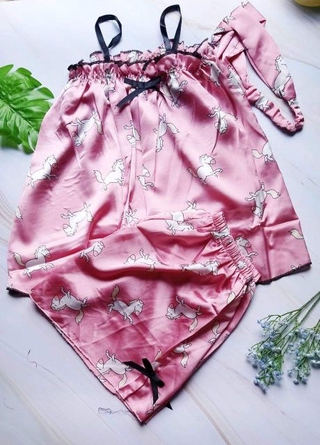 Bộ ngủ hai dây satin lụa cao cấp