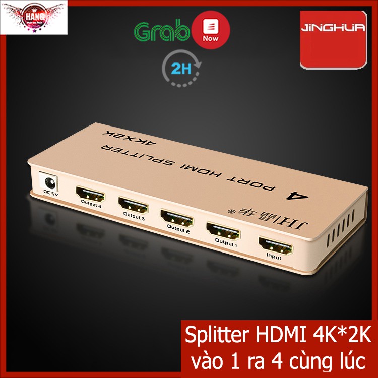 Bộ chia HDMI 4K 1 ra 4, splitter HDMI 1x4 - Jinghua F111