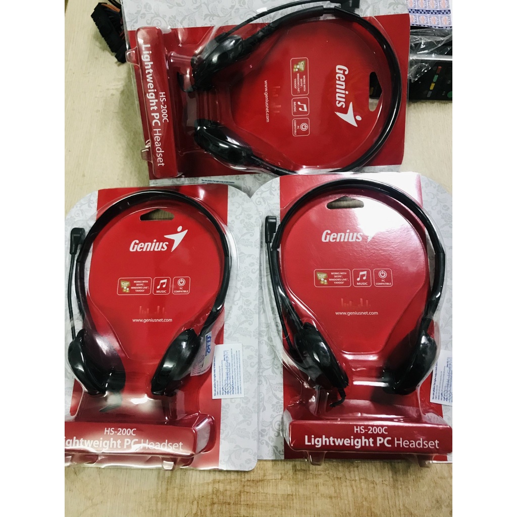 Tai nghe chụp tai Genius HS-200C mới 100% dùng với điện thoại, máy tính chơi game...