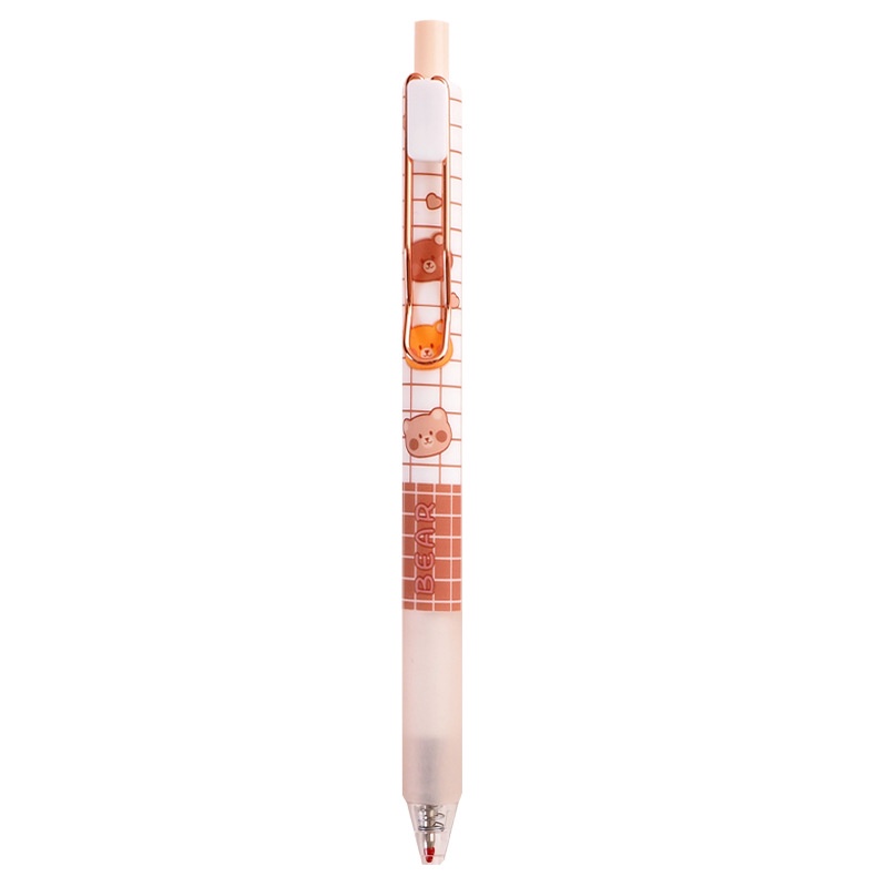 1 Chiếc Bút Bi Mực Đen Nhám Ngòi 0.5mm Hình Gấu Dễ Thương