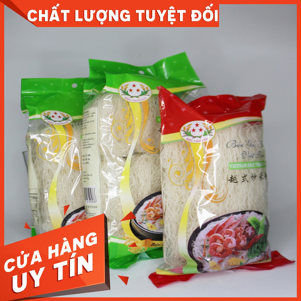 Bún Khô - Bún Gạo, Mỳ Gạo Sạch Thương Hiệu Ba Sao Gói 250g-500g | BigBuy360 - bigbuy360.vn