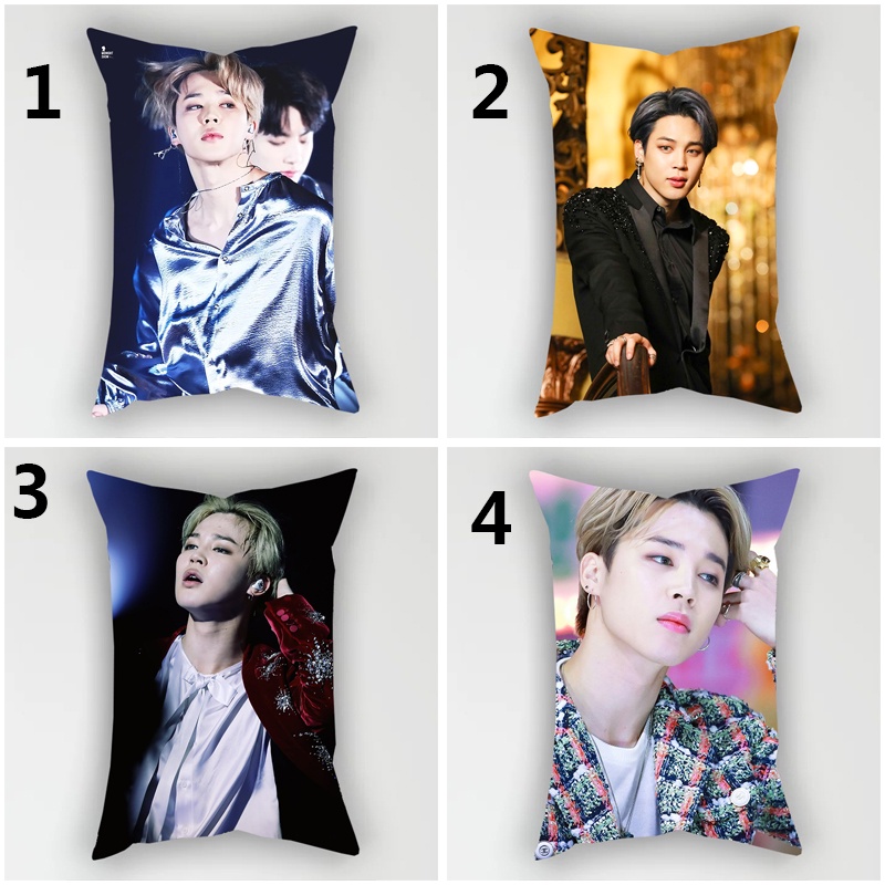 Vỏ gối hình chữ nhật in hình nhóm nhạc Hàn Quốc bts jimin k-pop kích thước 30x50cm