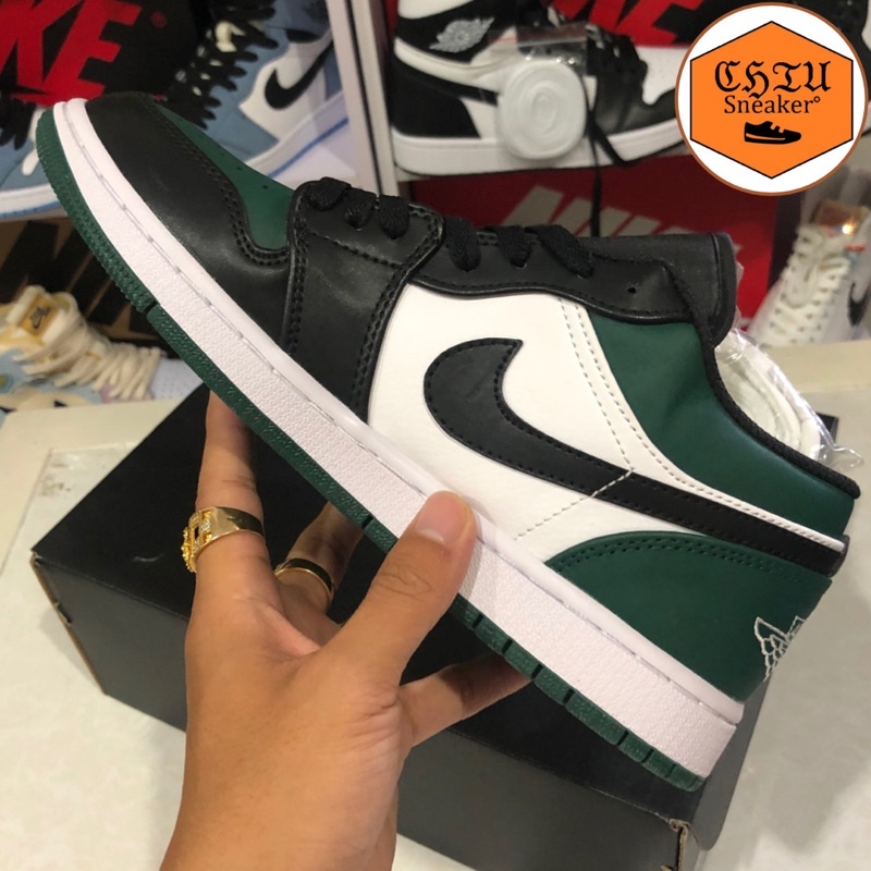 Giày Sneaker nam nữ Jordan cổ thấp xanh lá Green black phiên bản caocấp giày nam nữ jd1 cổ thấp xanh lá