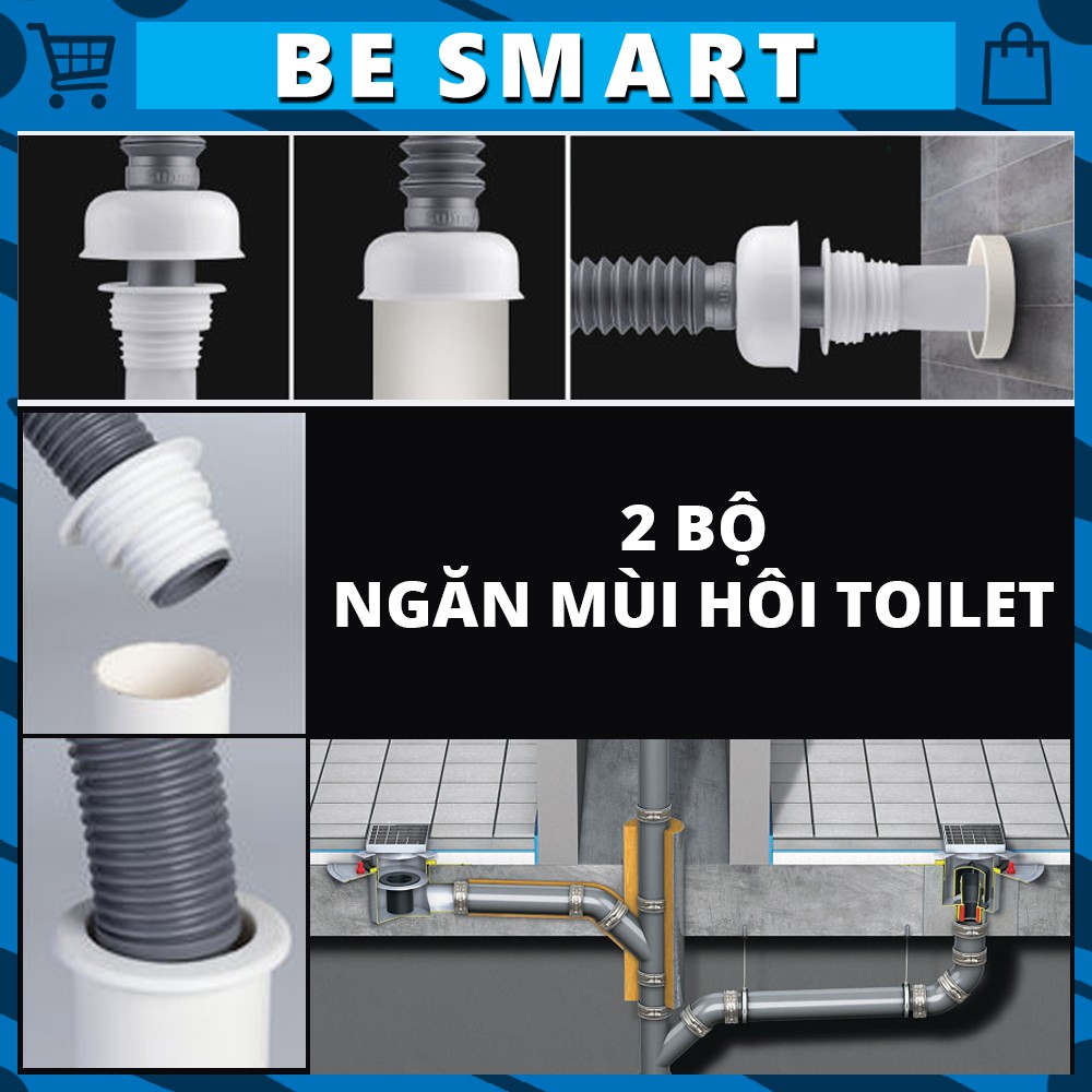 Combo 2 Bộ Ngăn mùi thoát sàn, ngăn trào ngược nhà tắm, côn trùng xâm nhập