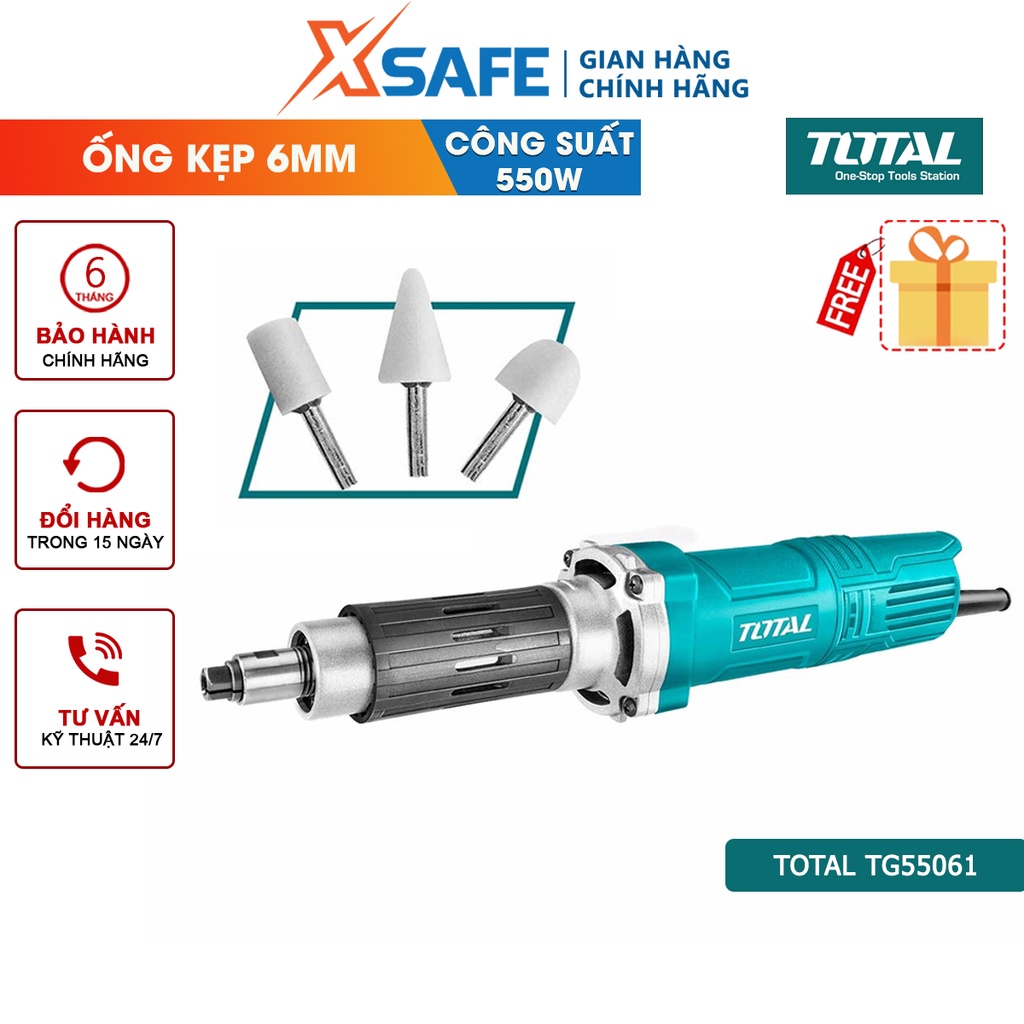 Máy mài khuôn TOTAL TG55061 550W, kích thước cốt mài 6mm, dùng đánh bóng bề mặt, gờ nhám gỗ, thép, kim loại - chính hãng