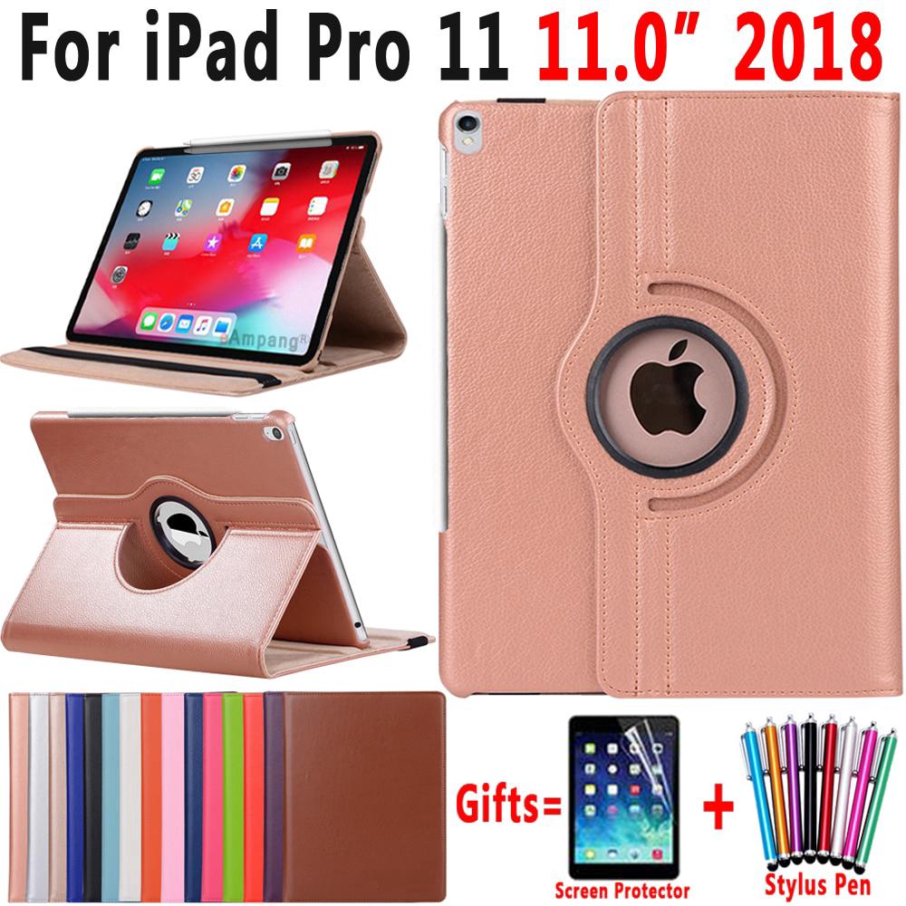 Apple iPad Pro 11 2018  360 Degree Rotating Leather Smart Cover Case Smart Awake Sleep Coque Funda